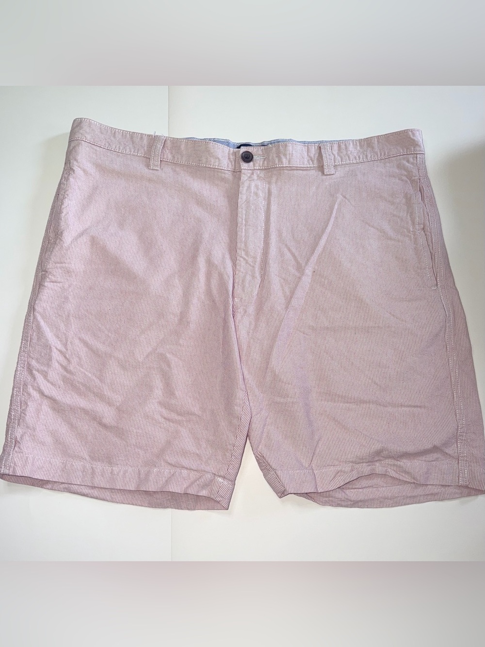 Club Room Pink Seersucker Flat-Front Shorts